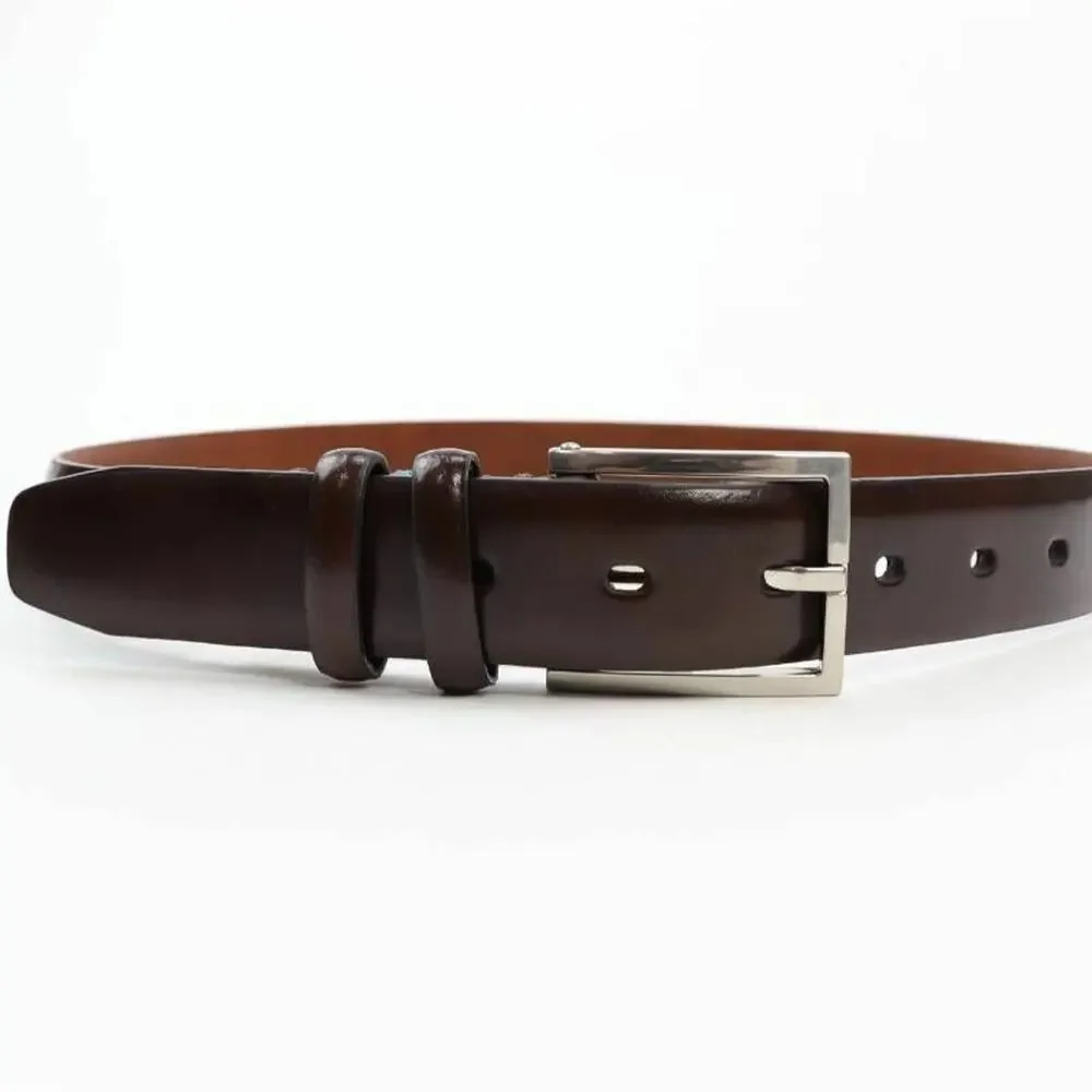 Randa Accessories Mens Double Loop Dress Belt Brown Leather Career S‎ 30-32 New